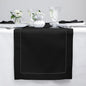 Solino Home Linen Black Table Runner 72 Inches Long - 100% Pure Linen Hemstitch Table Runner 14 x 72 Inch for Dresser, Dining, Fall, Autumn, Halloween, Thanksgiving, Holiday - Classic Hemstitch