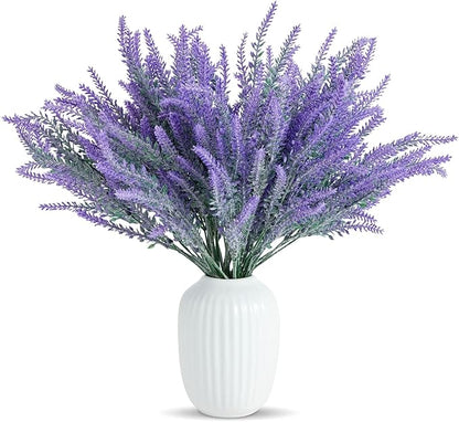 Juvale 12 Bundles Lavender Artificial Flower Stems - 2" D x 3" W x 14" H - Purple - Weather Resistant Artificial Flowers for Outdoors & Wedding Centerpieces & Door Wreaths