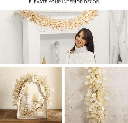 Handcrafted 48" Shell Garland for Enchanting Home Decor with Mesmerizing Capiz Splendor, Coastal, 4ft Capiz Shell Garland for Indoor Use (Rectangular)