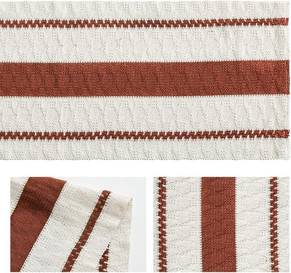 Artoid Mode Caramel Farmhouse Woven Rustic Table Runner, Seasonal Holiday Hollow Kitchen Dining Table Decoration for Home Party Decor 12x72 Inch