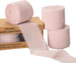 3 Rolls Light Pink Handmade Chiffon Ribbon,1.5" x 21Yd Frayed Fringe Silk Ribbons (3 Rolls *7Yd) for Gifts Wrapping, Wedding Invitations, Bridal Bouquets, Decorations