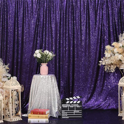Eternal Beauty Purple Sequin Backdrop, 8x10 Ft Halloween Glitter Background Curtains for Shimmer Photography Party Wedding Birthday Back Drop Decor