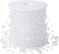 JULBEAR Beads Garland Decoration, 1Rolls 131Feet Clear Christmas Pearl Strands Chain Bead Garland for Christmas Tree Fireplace Wreath Gift Bouquet Crafts Wrapping Wedding Party Centerpieces