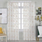 Sheer Curtains White-Beige 95 Inch Length, Boho Farmhouse Curtains for Bedroom Rod Pocket Vintage Farmhouse Drapes with Scroll Floral Patterned for Living Room, 84 Inch Curtains 2 Panel set, 52"x 95".