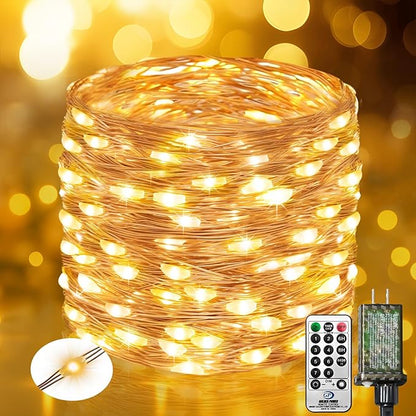 btfarm Fairy Lights Plug in with Remote, 660FT 2000 LED Outdoor Twinkle Lights Waterproof with Timer, 8 Modes Indoor String Lights for Bedroom Patio Garden Wedding Christmas Decoration, Warm White