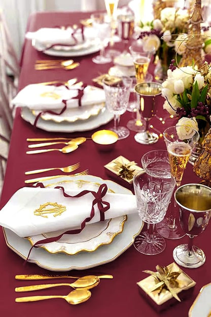 12 Pack Burgundy Tablecloths for Rectangle Tables 60 x 102 Inch Polyester Tablecloth 6 Foot Rectangle Table Cloth Wrinkle Resistant Washable Fabric Table Cover for Party Wedding Banquet Events