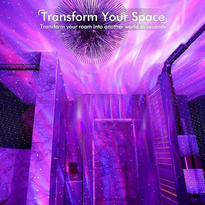 Rossetta Star Projector, Galaxy Projector for Bedroom, LED Night Light Aurora Projector with Bluetooth Speaker, White Noise, Timer and Remote, Room Decor, Gifts for Kids, Adults, Christmas, Birthday