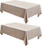 Fitable Faux Linen Tablecloths 2 Pack, Faux Burlap Fabric Table Clothes for Rectangle Tables, Rustic Table Covers for Kitchen Dining, Party, Farmhouse (Nature, 54 x 78 Inch)