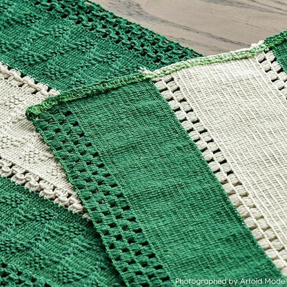 Artoid Mode Dark Green Farmhouse Rustic Table Runner, Seasonal Hollow Kitchen Dining Table Decoration for Home Party Decor 12x72 Inch