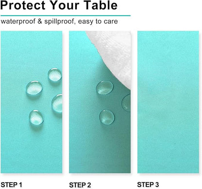 Hiasan Light Blue Rectangle Tablecloth - Waterproof Spillproof and Wrinkle Resistant Washable Polyester Table Cloth for Dining Party, 52 x 70 inch