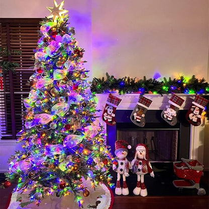 YEGUO 66ft 200 LED Christmas Light Outdoor Waterproof, 8 Modes String Lights Multicolor, Green Wire Twinkle Tree Light Plug in with Timer Memory