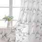 VISIONTEX Sheer Curtains 95 Inch Length 2 Panels, Decor Iron Grey Vine Leaves Embroidery on White Voile Pair, Accent Semi Window Drapes for Kitchen, Living Room and Bedroom, 54" W x 95" L