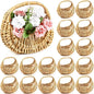 Taiyin 18 Pack Rattan Flower Girl Basket Small Half Moon Straw Wicker Basket with Handle Ideal for Wedding Flower Girl,Picnic,Garden Storage and Home Decor (Nature)