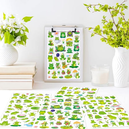 Frog Stickers Summer Spring Happy Honey Frog Decal Sticker 760 Counts Party Cute Gifts Goodie Bags Decor School Reward Birthday Party Favors Water Bottle Sticker Laptop Invitation Decor