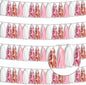 4P Rose-Gold Pink White Foil Fringe Tassel Banner Garland Metallic Tinsel Streamers Wall Hanging Curtain Backdrop for Parade Floats, Graduation 2024, Wedding, Birthday, Retirement Party Decorations