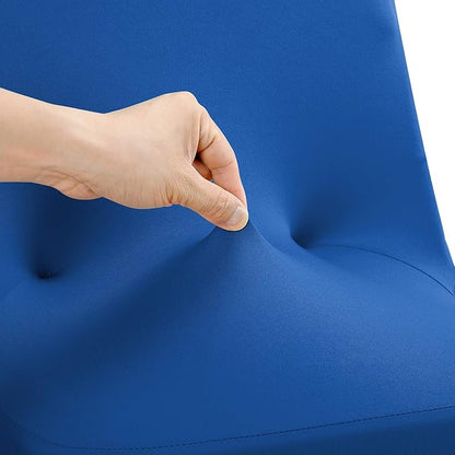 Peomeise Stretch Spandex Folding Chair Cover for Wedding Party Dining Banquet Event (Classic Blue,12pcs)