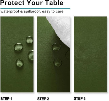 Hiasan Olive Green Square Tablecloth - Waterproof and Spillproof Restaurant Washable Polyester Table Cloth for Dining Room, 54 x 54 Inch