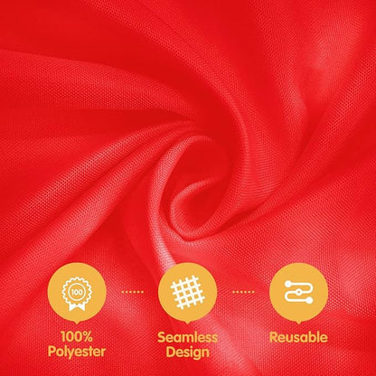 BRILLMAX 8 Pack Red Tablecloths for 8 Foot Rectangle Tables 60 x 126 Inch - 8ft Rectangular Bulk Linen Polyester Fabric Washable Cloth Cover for Wedding Reception Banquet Birthday Party