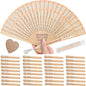 10pcs Personalized Wedding Fans for Guests - Custom Wooden Hand Fans with Names/Dates - Bulk Wedding Favors for Bridal Shower, Baby Shower & Parties (Wood, 10pcs)