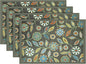 Snycler Table Runner Boho Table Runners Vintage Elegant Farmhouse Table Center Linen Decor for Home Dining Party Entrance (12x18 Inch,Set of 4) Gray&Green