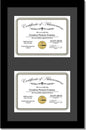 Creative Picture Frames 14X20Bk-B Black Vertical Double Diploma Frame With 2 Opening Black Matting | Holds 2-8X10-Inch Documents With Installed Wall Hanger