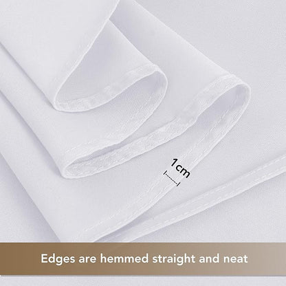 sancua Small Square Tablecloths 36x36 Inch - White Table Cloth for Square or Round Tables, Washable Polyester Fabric Table Cover for Nightstand End Bedside Tables
