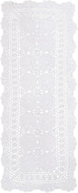 Phantomon Lace Table Runner Rectangular Table Cover Cloth Handmade Crochet Floral Placemats 100% Cotton (Floral White, 15x39Inch)