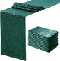 Sequin Table Runners 12 Pieces Emerald Green Table Runners 12x108 Inch Glitter Dining Table Cover for Party Wedding Birthday Reception Banquet Decoration Spring Party Chair Sashes