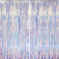 2 Pack Iridescent Foil Fringe Curtains, Holographic Tinsel Streamers Birthday Party Decorations, Fringe Backdrop for Kids Birthday, Baby Shower, Anniversary, Engagement Themes Party