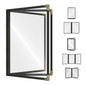 Goodsmart Restaurant Menu Covers – 25 Pack Black 6-View Booklet 5.5" x 8.5", Side-Loading Vinyl & Plastic Menu Holders, Clear Menu Sleeves, Leather-Style Café Covers with Gold Corners