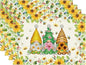 XCHI Daisies Flowers Gnomes Spring Placemats Set of 4 Table Mats Summer Seasonal Table Decorations 12x18 Inch