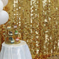 Gold Square Sequin Backdrop 8ft * 8ft 1 Panel, Shimmer Wall Backdrop Photobooth Props for Wedding, Anniversary, Birthday, Party Decorations