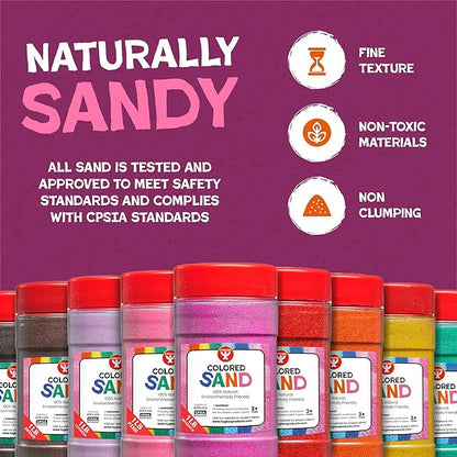 Hygloss Colored Sand for Crafts – 1 lb Bottle, Magenta – Vibrant Colorful Fine Sensory Play Sand Art Kits for Kids – Classroom Activities for Children 3 4 5 6 7 8 9 10 11 12 – Safe for Ages 3+