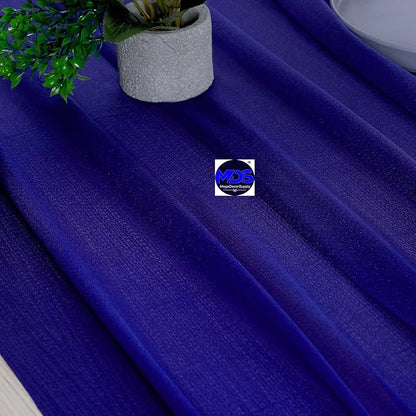 MDS 15 Pack 10ft Chiffon Table Runner 29 x 120 Inches Sheer Wedding Runner Romantic Rustic Table Runner for Wedding Decorations, Birthday Parties, Bridal Shower Party Arch Decor - Royal Blue