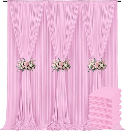 30x10ft Backdrop Curtains for Parties, 6 Panels 5x10ft Photography Backdrop Curtain with Rod Pocket,Backdrop Polyester Background Drapes,Wedding Backdrop Drapes for Birthday Baby Shower Home Decor