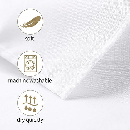 Ascoza 2pack 90x156 Inch White Rectangular Tablecloth 8 Feet Table Cloth in Polyester Fabric for Wedding/Banquet/Restaurant/Parties