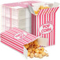 Xinnun 200 Pcs Paper Popcorn Boxes 1 oz Close Top Oil Proof Disposable Popcorn Container 6 x 4 x 2 Inch Stripes Leak Proof Popcorn Boxes for Party Movie Party Theater Night Birthday (Pink)