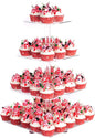 YestBuy 4 Tier Acrylic Cupcake Stand with Base, Cake Stand, Premium Cupcake Holder, Acrylic Cupcake Tower Display Cady Bar Party Décor – Display for Pastry (6" Between 2 Layers)…