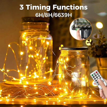 btfarm Fairy Lights Plug in with Remote, 66FT 200 LED Outdoor Twinkle Lights Waterproof with Timer, 8 Modes Indoor String Lights for Bedroom Patio Garden Wedding Christmas Decoration, Warm White