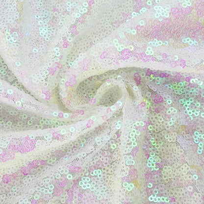Eternal Beauty White Iridescent Sequin Backdrop, 10x10 Ft Glitter Background Curtains for Shimmer Photography Party Wedding Birthday Back Drop Decor