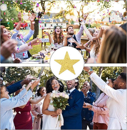 MECCANIXITY 250Pcs Heart Confetti Glitter Confetti Table Confetti Decor for Party Wedding Festival Decorations,1.18x1.18Inch,Light Gold