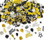 60th Birthday Confetti 50 Confetti Party for Table Metallic Foil Table Scatter Decoration Birthday Centerpieces for Party DIY Arts Crafting Supplies, Gold Black and Silver
