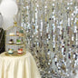 Silver Sequin Backdrop 8ft * 8ft 1 Panel, Shimmer Wall Backdrop Photobooth Props for Wedding, Anniversary, Birthday, Party Decorations