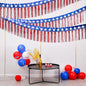 Mega-L 4th of July Decorations 2Packs 39 Feet Foil Fringe Garland Tinsel Streamers, Red White and Blue Star Metallic Hanging Backdrop Banner Table Skirts for Parade Floats Memorial Day Patriotic Party