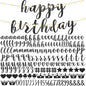 TaoBary 167 Pcs DIY Banner Kit Happy Birthday Glitter Banner Customizable Glitter Make Your Own Kit 162 Letters Symbols and Numbers 3 Rope for Birthday Halloween Wedding Christmas(Black)
