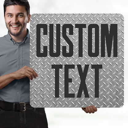Custom Sign, Custom Street Sign, 11 Font Colors, 13 Font Styles, 4 Hole Options, 22 Sizes, 24x24 Inches, Rust Free DiBound, Fade Resistant, Made in USA by My Sign Center (Diamond Metal)