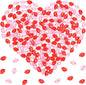 Fangoo 210PCS Red Pink Acrylic Lips Ornaments Mini Acrylic Lips Gems for Valentine Vase Filler Decor for Table Scatter Engagement Valentine's Day Wedding Anniversary Party (RedPink-Lip, 12OZ)