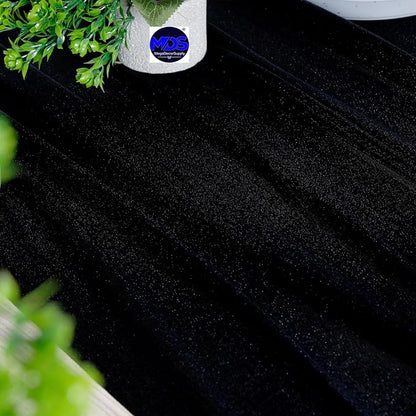 MDS 25 Pack 10ft Chiffon Table Runner 29 x 120 Inches Sheer Wedding Runner Romantic Rustic Table Runner for Wedding Decorations, Birthday Parties, Bridal Shower Party Arch Decor - Black