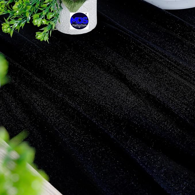 MDS 20 Pack 10ft Chiffon Table Runner 29 x 120 Inches Sheer Wedding Runner Romantic Rustic Table Runner for Wedding Decorations, Birthday Parties, Bridal Shower Party Arch Decor - Black