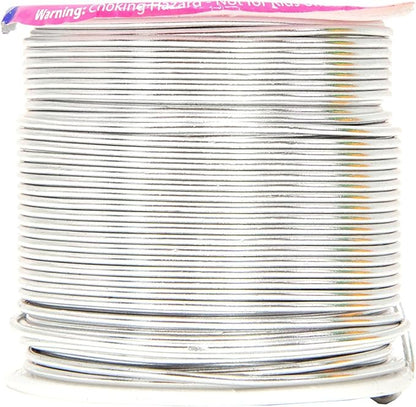 Mandala Crafts 16 Gauge Anodized Aluminum Craft Wire for Jewelry Making – 390 FT Colored Flexible Silver Copper True Blue Brown Red Kelly Green Wire - Bendable for Bonsai Armature Crafting Sculpting